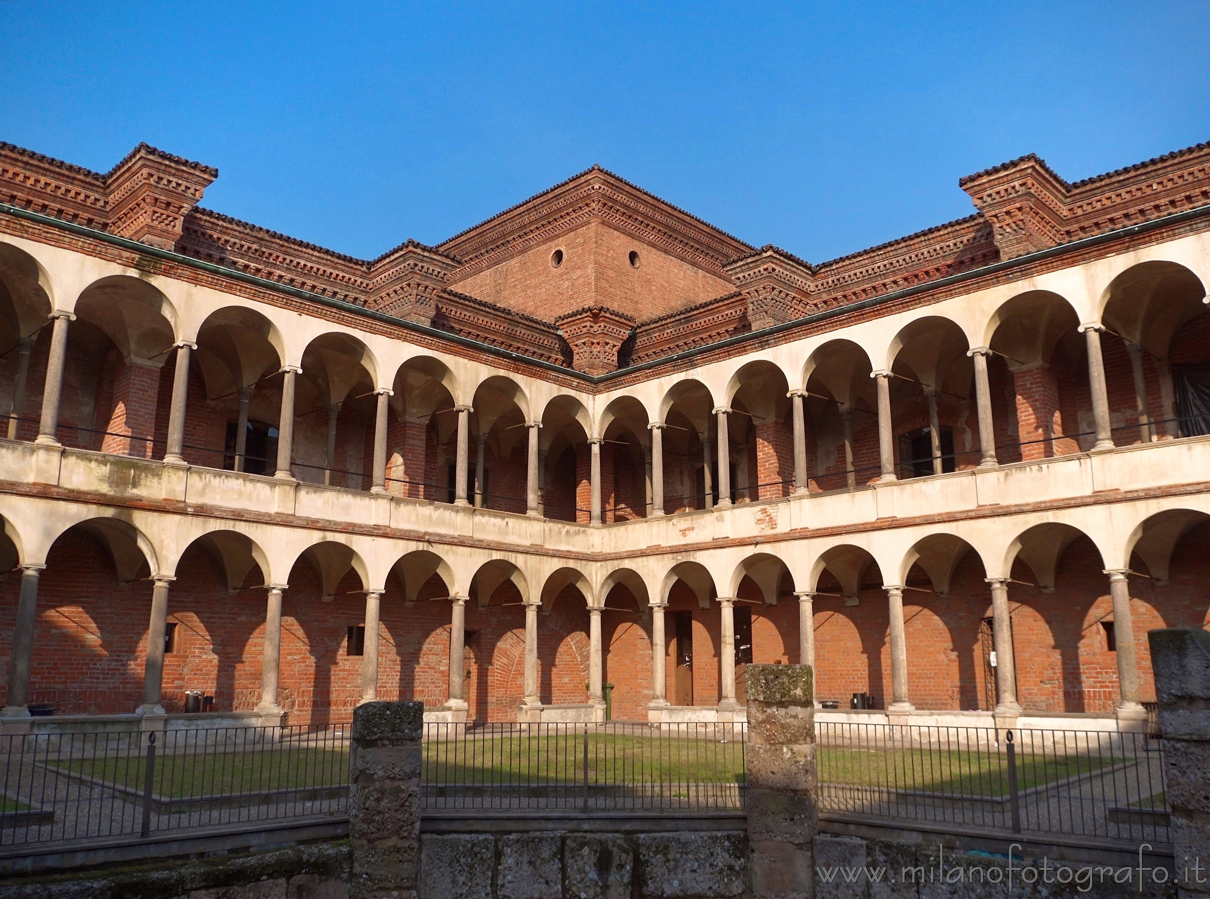 Milan (Italy) - One of the internal courts of the once Ca'Granda hospital